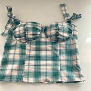 Checked fitted crop y2k